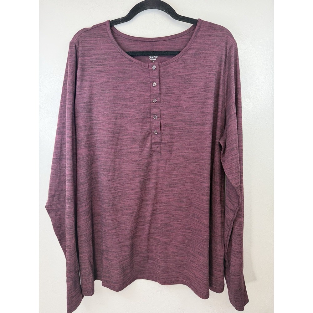 Happy Camper By Torrid Maroon Mottled Layering Tee W/thumb Slits Size Torrid‎ 3